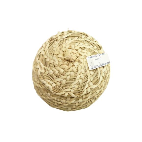 Vintage Native American Indian PAPAGO Lidded Basket - Picture 2 of 6